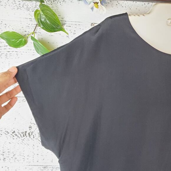 Vintage Spenser Jeremy Silk Black Dress Size 16W Lagenlook Minimalist Staple - Picture 3 of 7